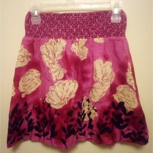 Free People pink patterned skirt